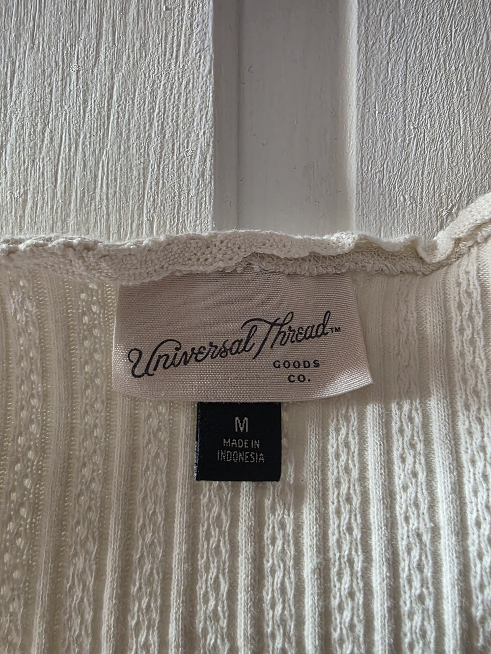 Universal Thread Ivory Ribbed Tie-Front Tank - Picture 2 of 4